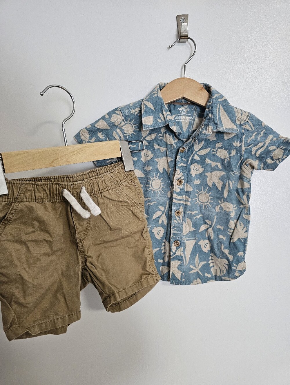 🧸2/20$ Carter's Kids Floral Matching Set 12-18M Baby Boy Resort Shirt